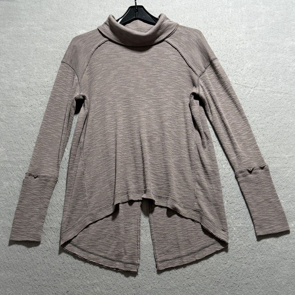 We The Free Sweater Women’s P/S Brown Free People Asymmetrical Knit Casual Cozy